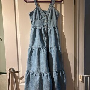 H&M Light Blue Tiered Mini Dress